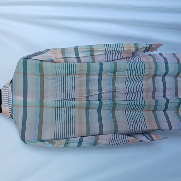 Stars Above Plaid Button Down Pajama Dress Shirt - Picture 3 of 4